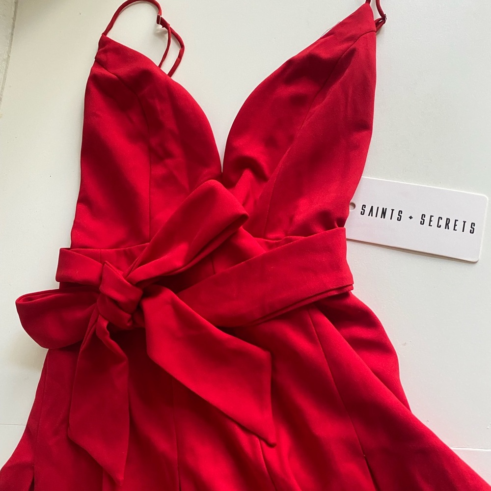 Saints + Secrets Red Formal Romper
